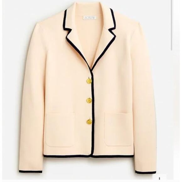 J Crew Tipped sweater blazer BS976 Women's Size XL - Picture 13 of 13